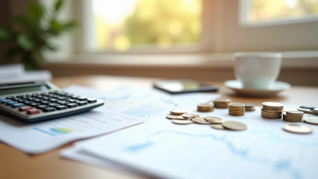 Osobní finanční plánování a kalkulátor na psacím stole s penězi